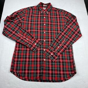 J.Crew Mens Cotton Button Down Shirt Plaid Long Sleeve Slim Fit Work Top MEDIUM